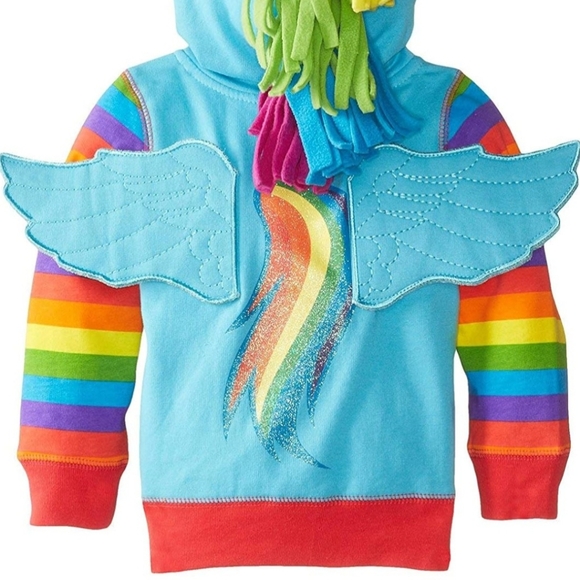 My Little Pony Girls' Little Rainbow Dash Blue Multi Colored Hoodie - Picture 10 of 10